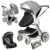 ib style Sport-Kinderwagen »Juma 3 in 1 Kombi-Kinderwagen inkl. Babyschale Schwarz/Grau«, Kinderwagen + Buggy – inkl. Autoschale – inkl….