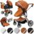 ib style Sport-Kinderwagen »Juma 3 in 1 Kombi-Kinderwagen Marron«, Kinderwagen + Buggy – inkl. Autoschale – inkl. Regenschutz – Klappbar