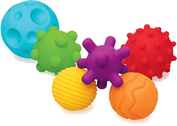 Infantino Textured Multi Ball Set – Texturierte Bälle im Set für die sensorische Entwicklung – Für Kinder ab 6 Monaten