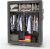 INTIRILIFE Faltschrank 108x170x45 cm in ASCH GRAU – mit Reißverschluss Stoffschrank Kleiderschrank mit Kleiderstange, Fächern und Seitentasche -…