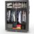 INTIRILIFE Faltschrank 108x170x45 cm in ASCH GRAU – mit Reißverschluss Stoffschrank Kleiderschrank mit Kleiderstange, Fächern und Seitentasche -…