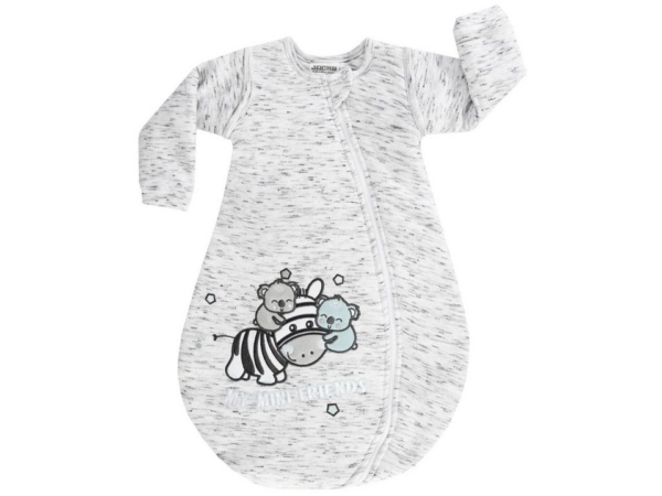 JACKY Babyschlafsack, Ganzjahres-Schlafsack Zebra abnehmbare Ärmel