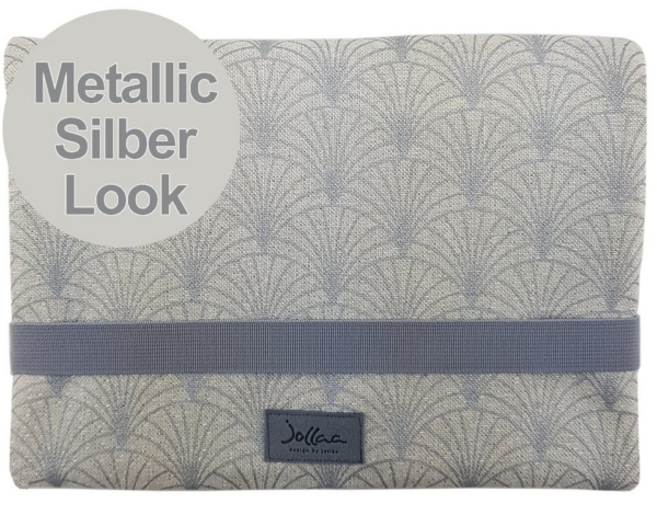 JOLLAA Windeltasche »Silber Grau Glitzerlook«, Wickeltasche für unterwegs, Tasche für Windeln & Feuchttücher, Windeletui, Wickelmäppchen MADE IN…