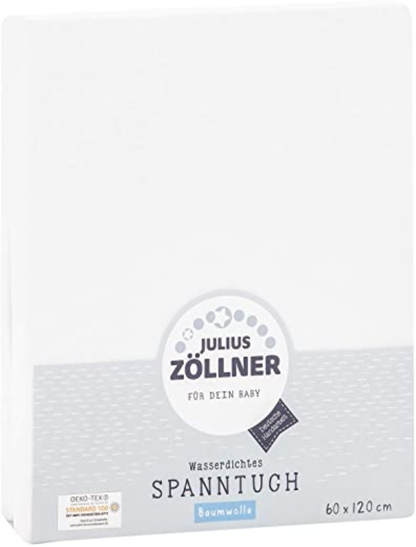 Julius Zöllner 5510020000 – Wasserdichtes Spannbetttuch, 60 x 120 cm