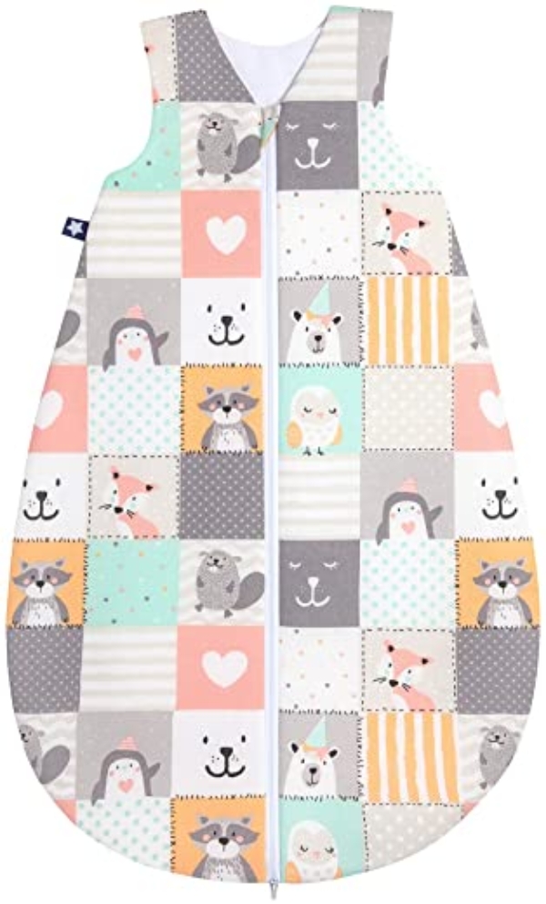 Julius Zöllner Baby Sommerschlafsack aus 100 Prozent Baumwolle, Größe 70, 6-12 Monate, Standard 100 by OEKO-TEX, Made in EU, Memory