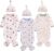Jungen Mädchen Baby Schlafstrampler Babykleidung Set Schlafanzüge aus Baumwolle mit Fuß Größen 0 bis 12 Monate, 3er Pack