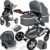 KESSER® Loops 3 in 1 Kinderwagen Kombikinderwagen komplettset incl. Babywanne & Buggy Sportsitz & Auto-Babyschale – Voll-Gummireifen -…