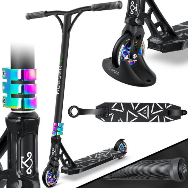 KESSER Scooter, Kickscooter Stuntscooter 360° Lenkung mit ABEC 9 Kugellagern 110 mm PU Räder Robuster Tretroller Cityroller Trick Roller für Kinder…