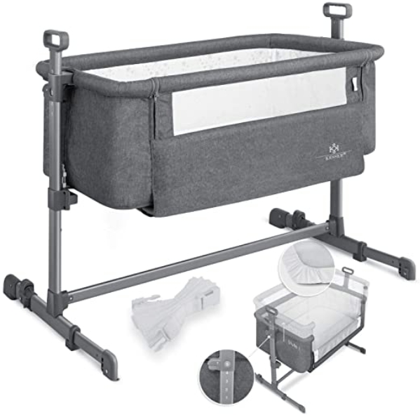 KESSER® Zustellbett Hubi 3in1 Baby Beistellbett Reisebett Babybett mit weich Matratze, mit Rollen Kinderbett, 5-fach Höhenverstellung, Faltbare…