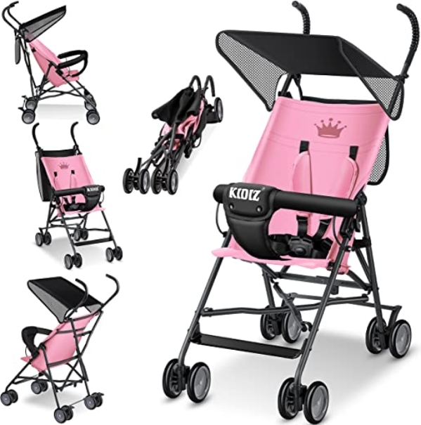 KIDIZ® Kinderwagen CITY Buggy Kinderbuggy klappbar Liegebuggy Sportwagen Faltbar 360° 4-Zoll-Räder Inkl. Sonnen- und Regenverdeck zusammenklappbar…
