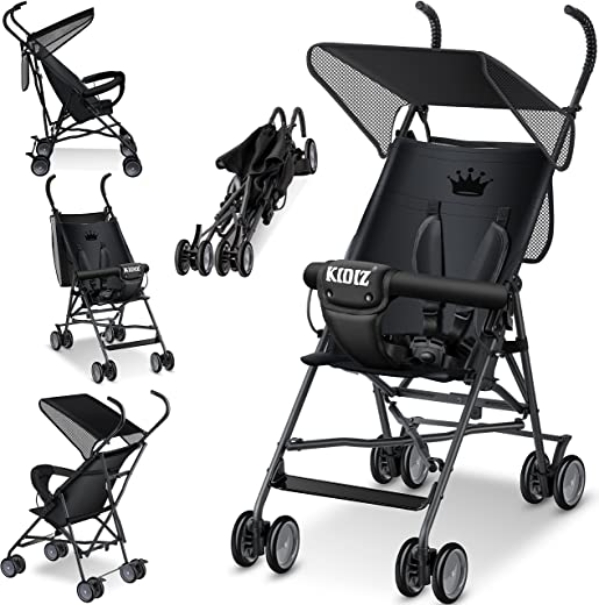 KIDIZ® Kinderwagen CITY Buggy Kinderbuggy klappbar Liegebuggy Sportwagen Faltbar 360° 4-Zoll-Räder Inkl. Sonnen- und Regenverdeck zusammenklappbar…