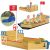 KIDIZ Sandkasten, Ahoi – Piratenschiff Boot Segelschiff aus Holz Inkl. Abdeckung, Bodenplane, Sitzbank, Flaggenmast Große Kinder Sandkiste für den…