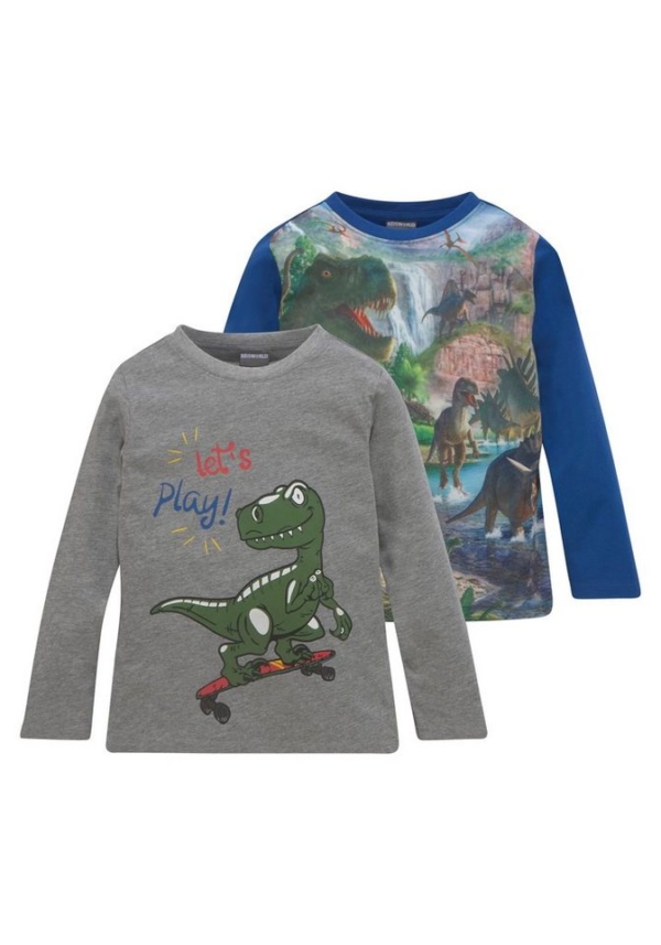 KIDSWORLD Langarmshirt »BIG DINOS« (Packung, 2-tlg)