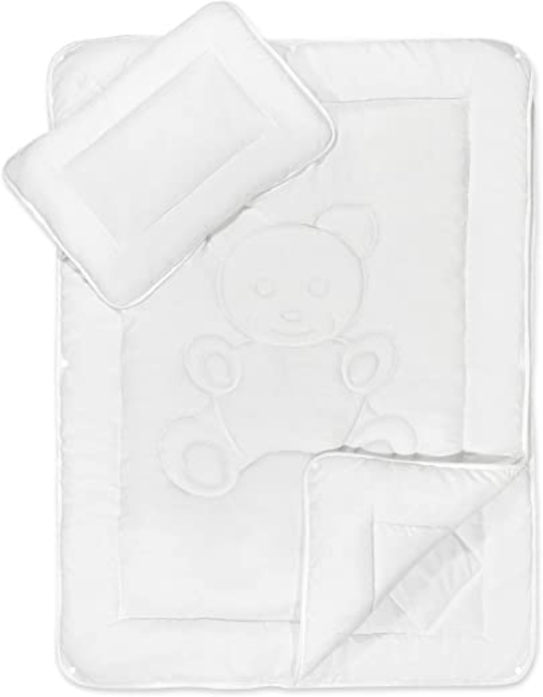 KiGATEX Bettdecken Set 4-Jahreszeiten mit Bärchensteppung für Kinder & Babys – zertifizierte Bettwäsche mit Kissen & Decke – Allergiker geeignet -…