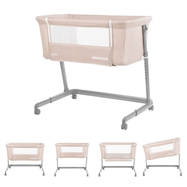 Kikkaboo Komplettbett »Beistellbett Lulu«, eine Seite zum Öffnen Räder verstellbar Anti Reflux