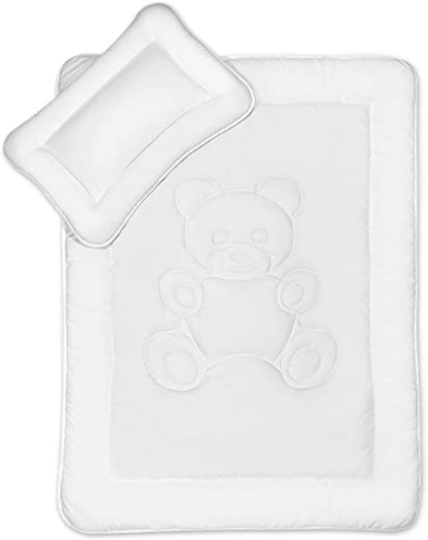 Kinder Bettdecken Set mit Bärchensteppung 40×60 cm + 100×135 cm nach Öko-Tex Standard 100 Zertifiziert