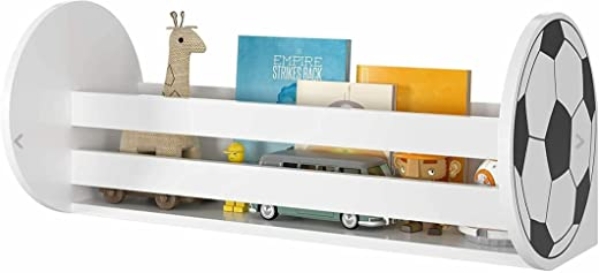 Kinder Wand Bücherregal Kinder Regale Wand Buchhalter hölzerne Lagerung Regale Bücherregal Fußball 59.6 x 25 x 25 cm