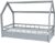 Kinderbett mit Matratze ECO Hausbett Einzelbett mit Rausfallschutz 160x80cm (Farbe: grau)