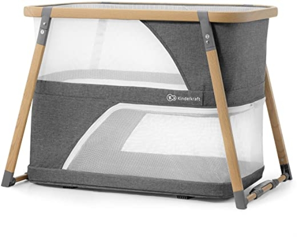 Kinderkraft Kinderreisebett 4 in 1 SOFI, Babybetten, Kinderbett, Baby Zustellbett, Reisebett mit Zubehör, mit Laufgitterfunktion, Modernes Design,…