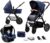 Kinderkraft Kinderwagen 3 in 1 MOOV Kinderwagenset Sportwagen Buggy Babyschale Große Räder Luftreifen Hohe Verarbeitungsqualität Bequemerr, Blau