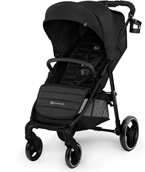 Kinderkraft Kinderwagen GRANDE CITY, Kinderbuggy, Liegebuggy, Sportwagen, Großer und Bequemer Buggy, Zusammenklappen mit Schlaffunktion, Geräumiger…