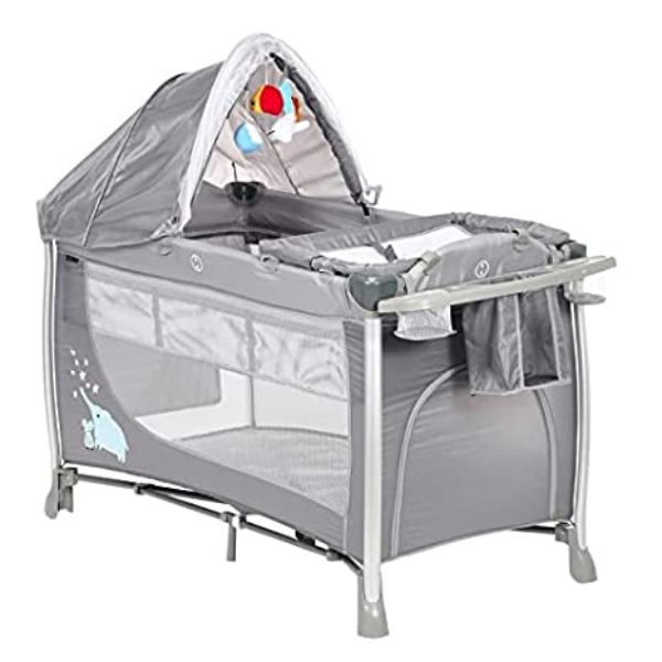 Kinderreisebett ab Geburt 2 Stufen Babybett Moskitonetz Faltbar Kinder Bett Baby Stubenwagen mit Rollen Kinder Reisebett Babyausstattung…