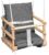 Kinderschaukel Babyschaukel Holz Babywippe Zimmerschaukel Indoor Baby Schaukel Stoff Babysitz Baby Schaukel zum Aufhängen 4 in 1 (Natural / Grau)
