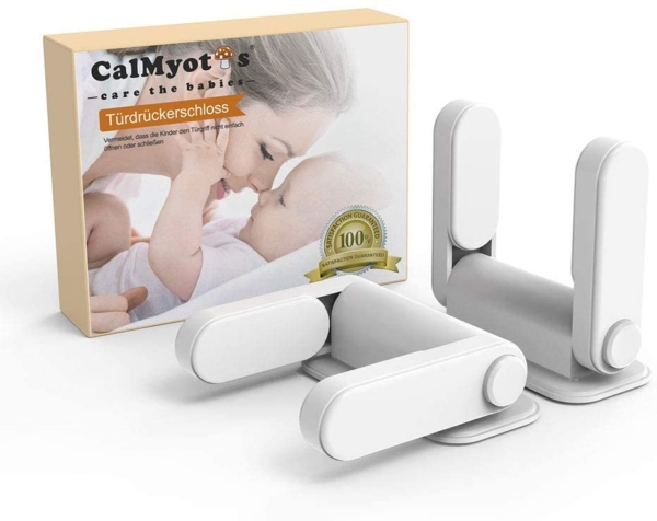 Kindersicheres Türgriffschloss – Kindersicherung zum Absichern von Fenstern vor Kindern, Kleinkindern & Babys – Ohne Bohren – Ideal für Türen,…