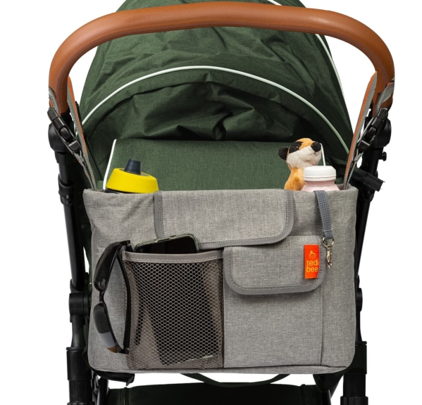 Kinderwagen Organizer mit Wickelauflage – Buggy-/Kinderwagen-Mittelgroß Wickeltasche, Windelunterlage, gepolstertem Schultergurt – Wickeltasche…