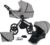 Knorrbaby Kombi-Kinderwagen »Life+ 2.0 Silver Edition, Graphit«, (11-tlg), Gestell faltbar; Made in Europe; Kinderwagen