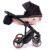 KOMBI KINDERWAGEN SET JUNAMA DIAMOND MIRROR SATIN BABYWAGEN BUGGY BABYSCHALE + ZUBEHÖR (02 Satin Schwarz – Kupfer, 3IN1)