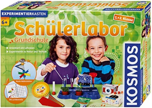 KOSMOS 634315 – Schülerlabor Grundschule 1. und 2. Klasse, Experimente zu Natur und Technik, am Lehrplan der Schule orientiert, Experimentierkasten…
