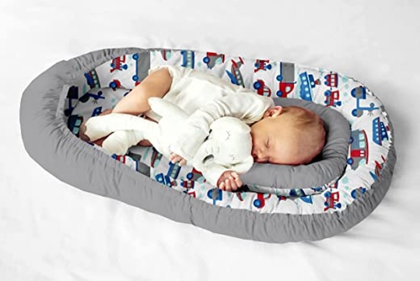 KosPu Multifunktionale Kuschelnest Babynest Kokon für Babys und Säuglinge, Nestchen, Reisebett, 100% Baumwolle, antiallergisch