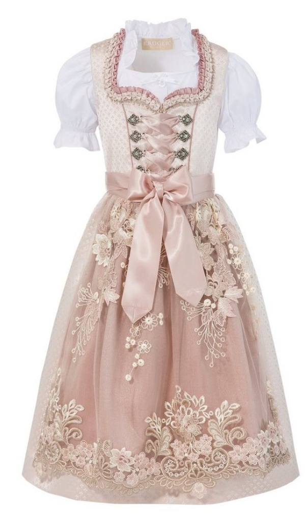 KRÜGER KIDS Dirndl »Helen« (3-tlg) Kinder, mit hochwertiger Stickerei auf der Doppelschürze