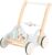 labebe Baby Lauflernhilfe Holz Auto Grau Lauflernwagen mit Uhr Push Pull Spielzeug Activity Babywagen für Kinder ab 1 Jahre