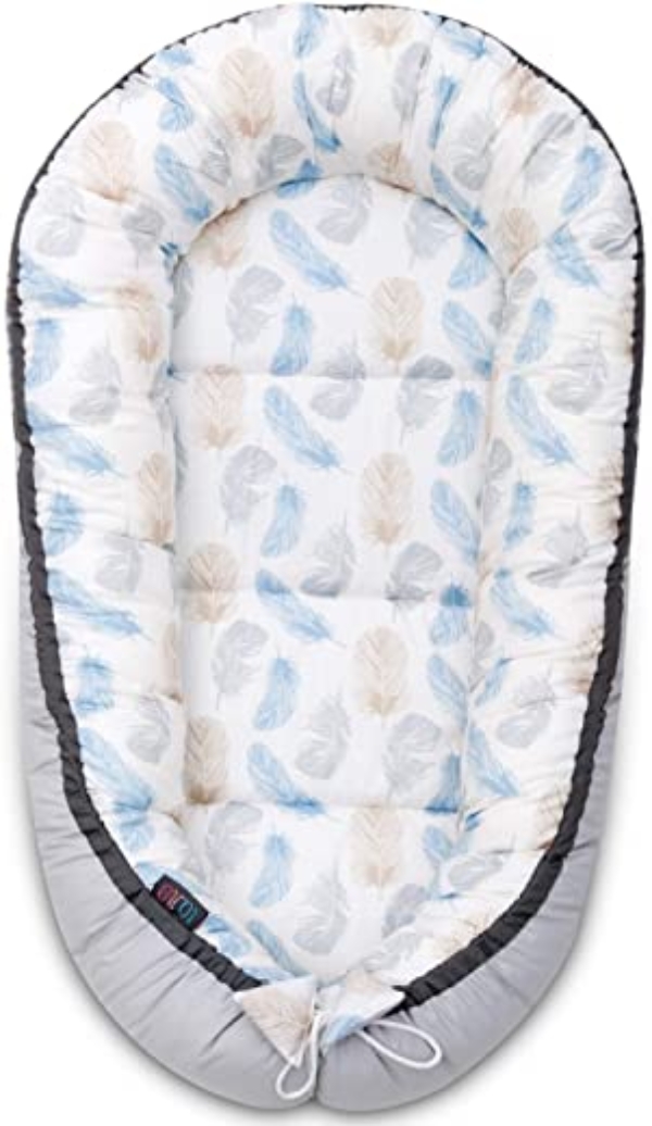 Lajlo – Babynest für Neugeborene | Babynestchen aus Baumwolle | Kuschelnest | Babykokon weich | Reisebett |