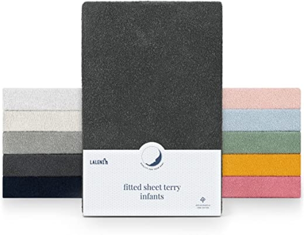 Laleni Frottee Spannbettlaken für Babybett Kinderbett – Spannbetttuch 70 x 140cm Oeko-Tex 100 Zertifiziert, anthrazit