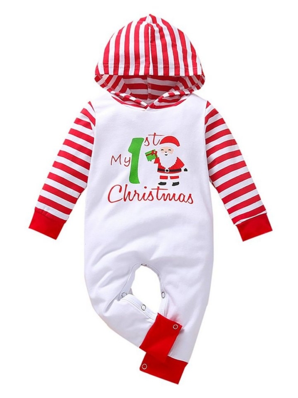 Lapastyle Strampler »Unisex Baby-Weihnachten mit Gestreifter Kapuzen Strampler«