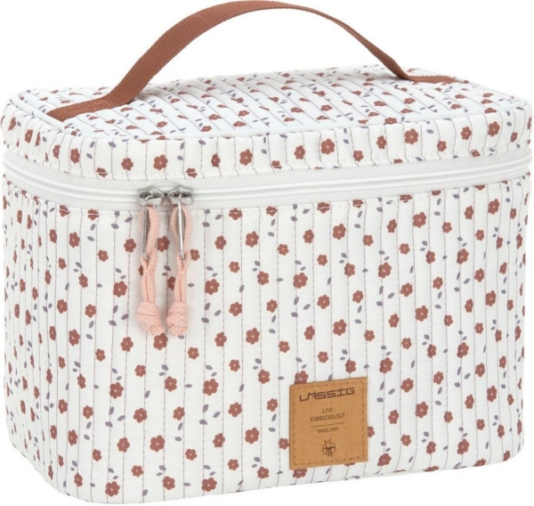 LÄSSIG Wickeltasche »Flowers White, Wickeltisch Organizer«, PETA-approved vegan