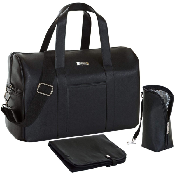 LCP Kids Kratzfeste & Robuste Wickeltasche JADE aus Eco Leder + Thermoisoliertes Fach & Zubehör – Ideal als Handtasche