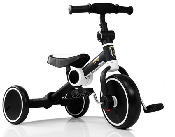 LEAN Toys Dreirad »Dreirad Super Blacky Easy mit EVA-Reifen faltbar«, mit Sonnenschutz, Lenkstange u. Korb