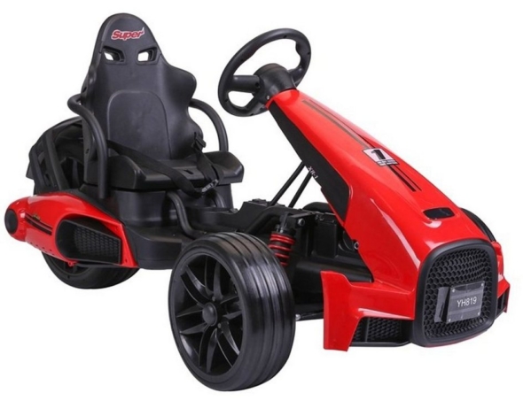 LEAN Toys Elektro-Kinderauto »Kinder Elektro Go Kart Super Speed XR-1 12V«, Kinderauto elektrisch Gokart Elektrocart rot
