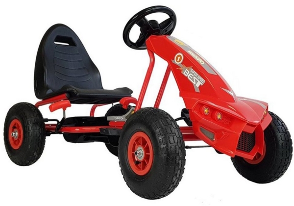 LEAN Toys Go-Kart »Kinder Go Kart Super Speed Champion Predator Rot«, Tretauto Gokart Luftreifen 3-8 Jahre