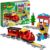 LEGO 10874 DUPLO Dampfeisenbahn, Spielzeugeisenbahn mit Licht & Geräuschen und Push-&-Go-Motor, Spielzeug, Geschenk für Mädchen und Jungen ab 2 Jahren