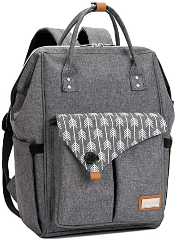 Lekebaby Baby Wickelrucksack Wickeltasche mit Wickelunterlage Multifunktional Große Kapazität Babytasche Reisetasche für Unterwegs, Grau