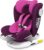LETTAS Baby Autositz 360° drehbar Gruppe 0+1/2/3 (0-36 kg/0-12 Year) mit Protektoren seitliche Isofix Top Tether ECE R44/04 Lila