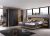 lifestyle4living Schlafzimmer Komplett Set in grau, 4-teilig | Modernes Komplettset mit Drehtürenschrank und Bettanlage inkl. Nachtschränke
