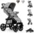 Lionelo Annet Buggy mit Liegefunktion Kinderwagen klein zusammenklappbar Eva-Schaum-Räder Moskitonetz Fußdecke Getränkehalter Korb (concrete)