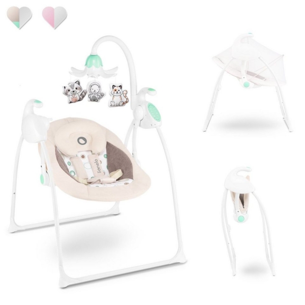 lionelo Babywippe »ROBIN«, SCM-Wippsensor 8 Schaukelgeschwindigkeiten Geräuscherkennung WhisperQuiet Technologie MoveDetect bis 9 kg