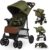 Lionelo Emma Plus Kinderwagen Kindersportwagen leicht modern klein Buggy mit Liegeposition zusammenklappbar (Forest Green)